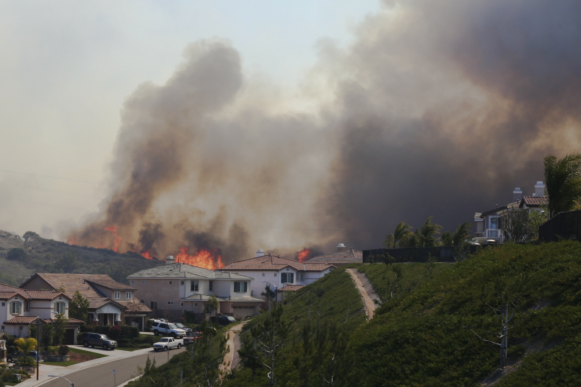 Brush Fire Near Homes