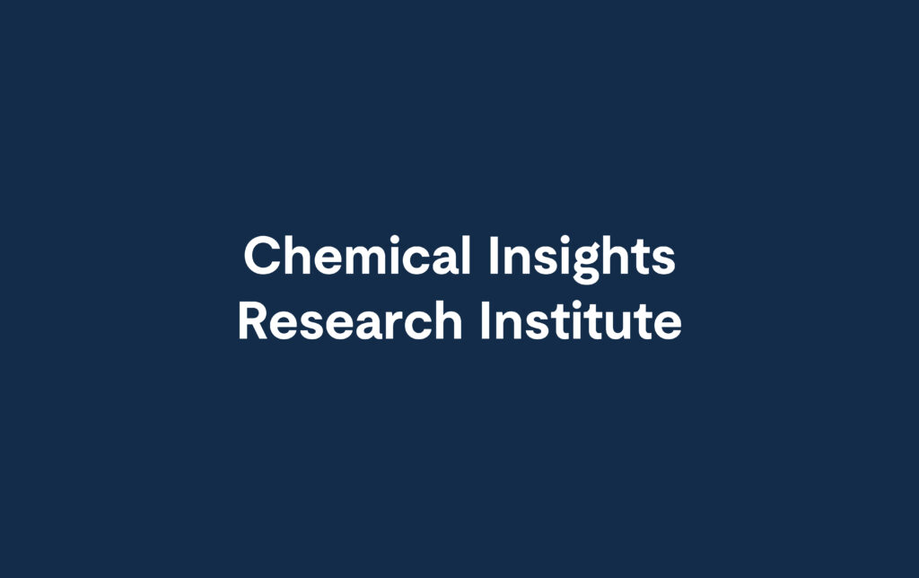 Decorative background with the words Chemical Insights Research Institute written on it.