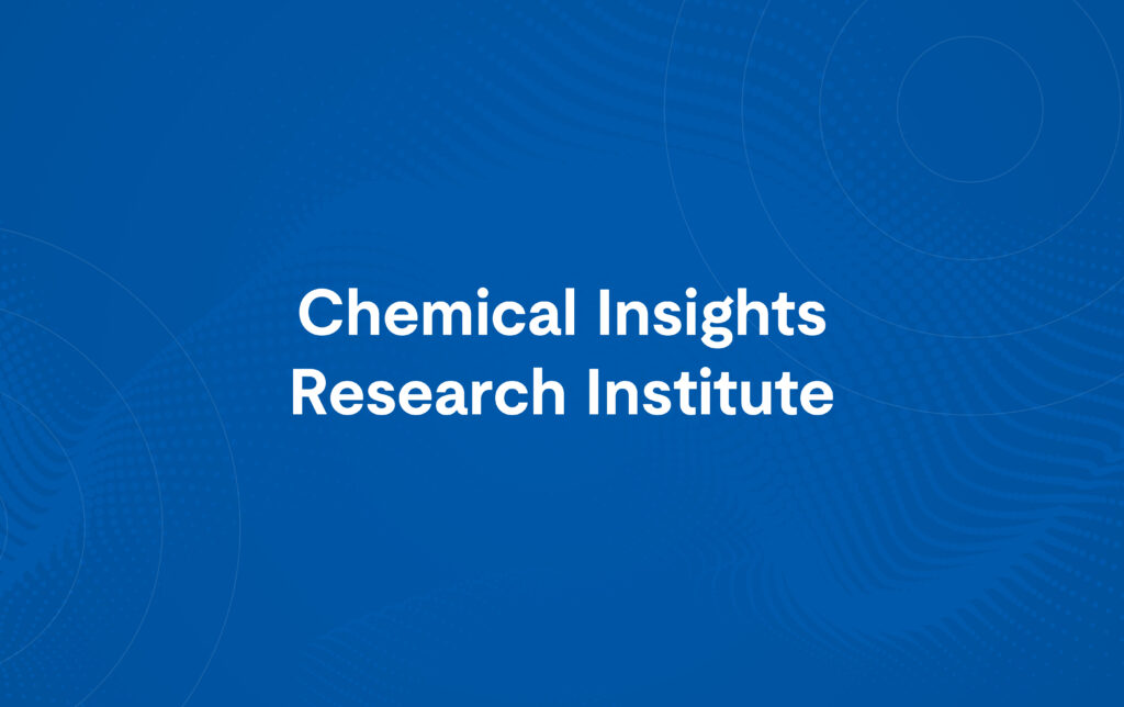 Decorative background with the words Chemical Insights Research Institute written on it.