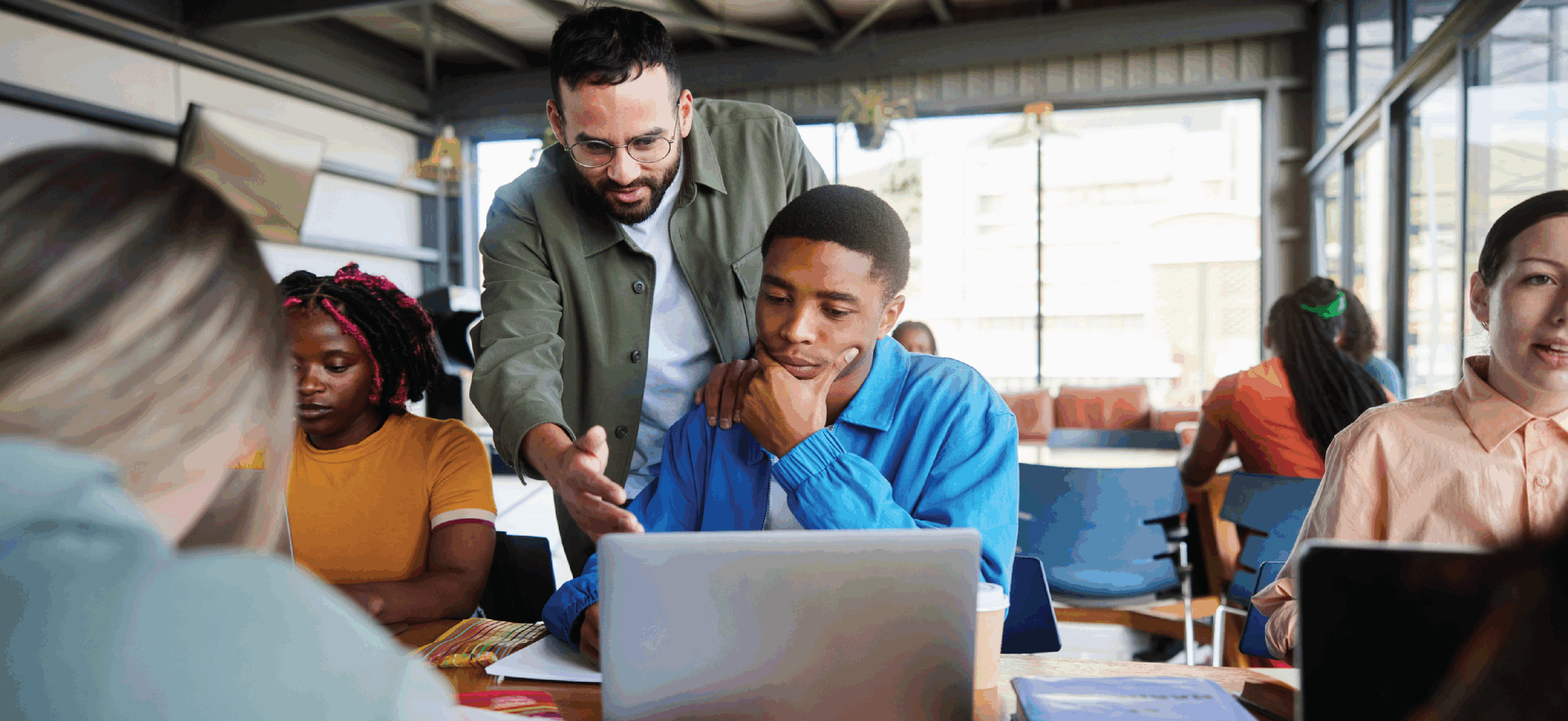 Teacher educating student